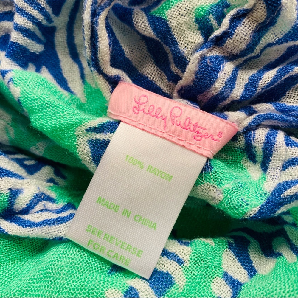Lilly Pulitzer Blue Zebra 🦓 Turquoise Infinity Scarf - Picture 5 of 16